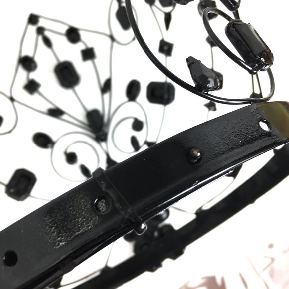 Crown Metal Headdress Goth Black Jeweled 10\